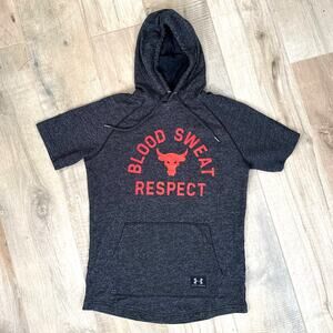 Under Armour Men's UA Project Rock SS Blood Sweat Respect Hoodie Loose Size M